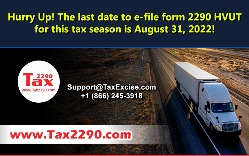 E-file form 2290 HVUT at Tax2290.com now